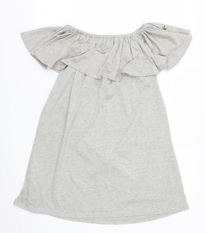 New Look Womens Grey Floral  A-Line  Size 8