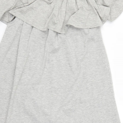 New Look Womens Grey Floral  A-Line  Size 8