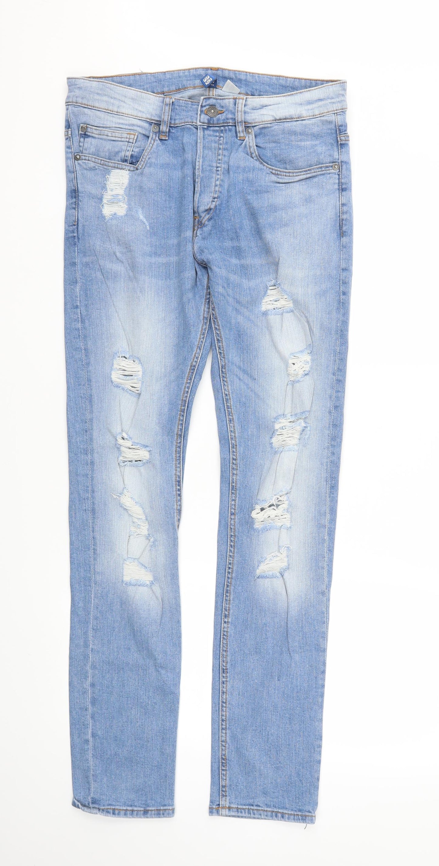 Womens UK Size 32 H&M Regular Fit Straight Blue Jeans