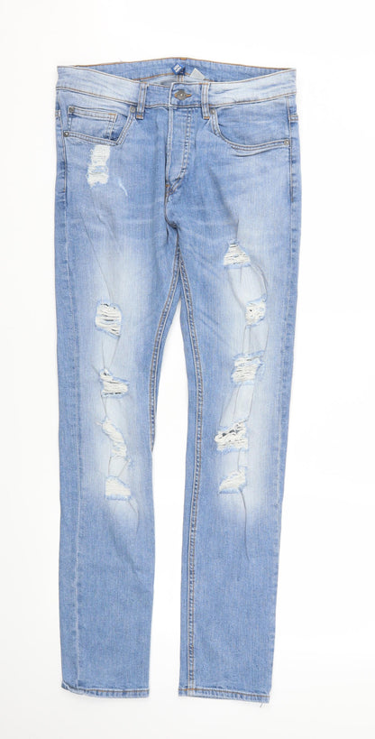 Womens UK Size 32 H&M Regular Fit Straight Blue Jeans