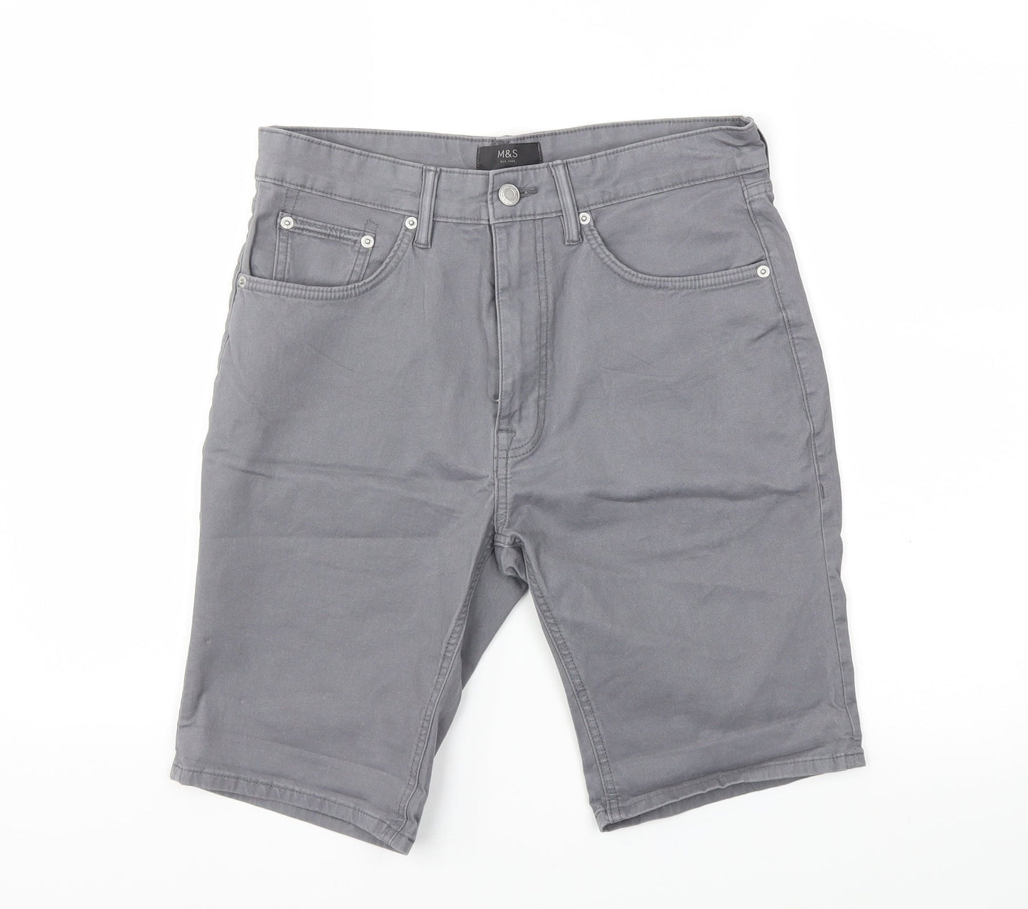 m&s Mens Grey   Capri Trousers Size 30 L20 in