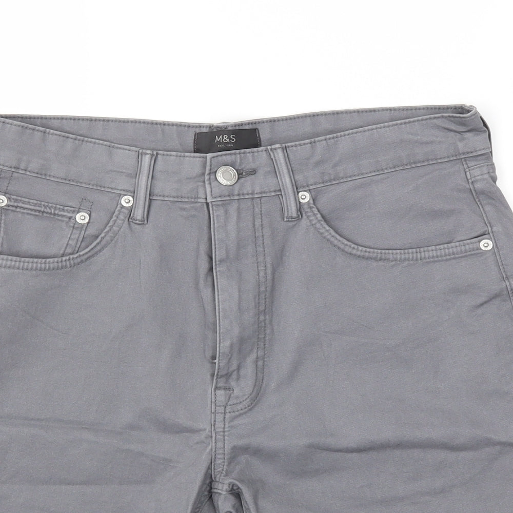 m&s Mens Grey   Capri Trousers Size 30 L20 in