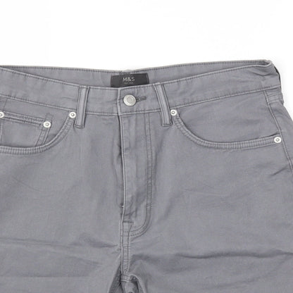 m&s Mens Grey   Capri Trousers Size 30 L20 in