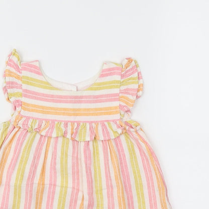 Baby Gap  Girls Multicoloured Striped  Fit & Flare  Size 6-9 Months