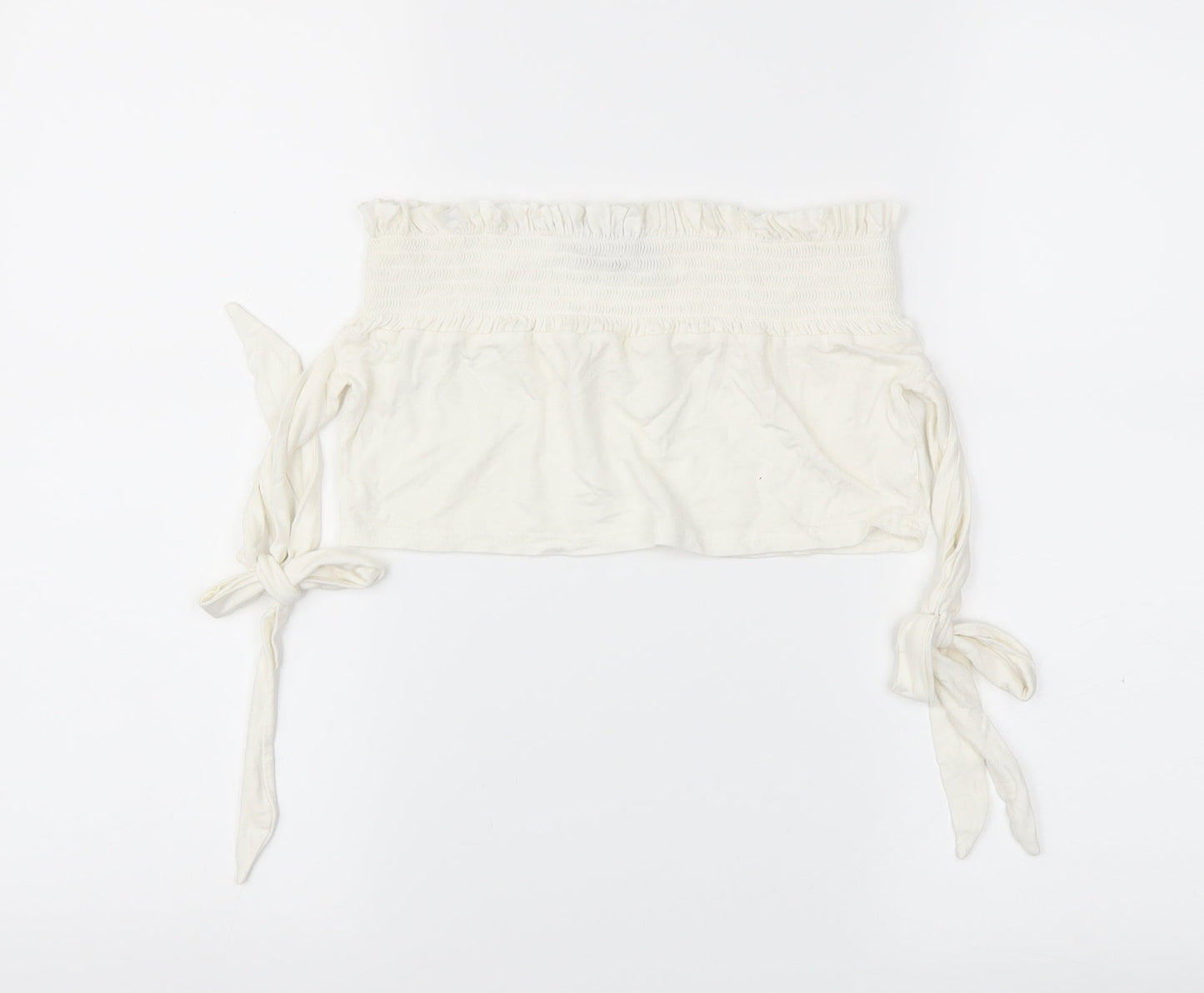 Pretty Little Thing  Womens White   Cropped T-Shirt Size 10