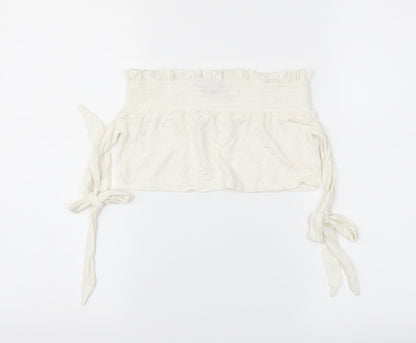 Pretty Little Thing  Womens White   Cropped T-Shirt Size 10