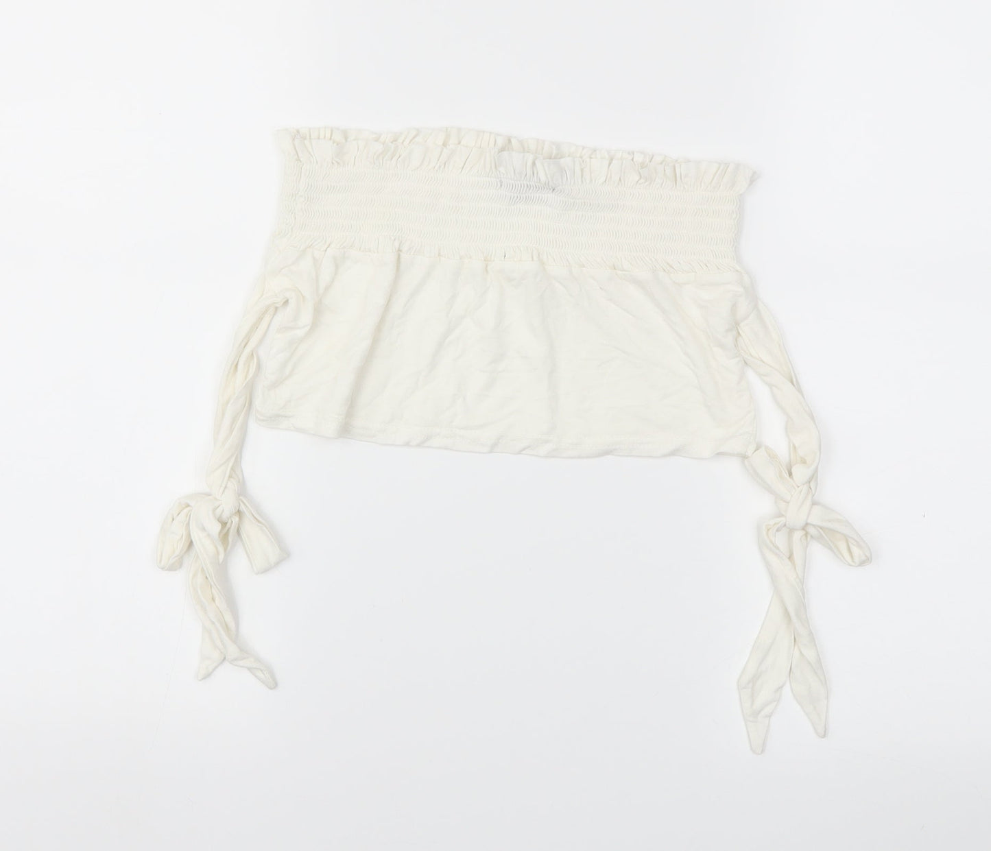 Pretty Little Thing  Womens White   Cropped T-Shirt Size 10