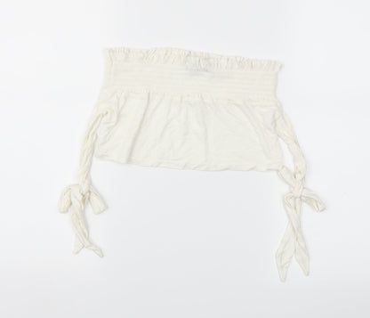Pretty Little Thing  Womens White   Cropped T-Shirt Size 10