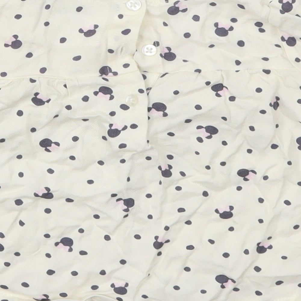 Primark Girls White Animal Print  Basic T-Shirt Size 6-9 Months
