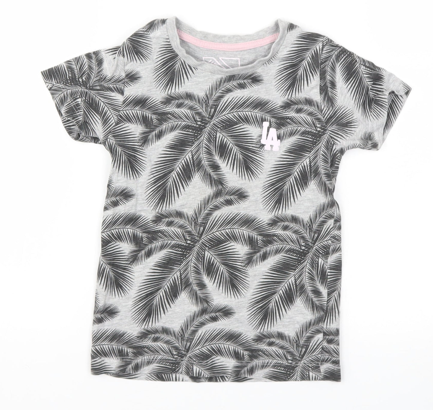URBN DEPT  Girls Grey Floral  Basic T-Shirt Size 4 Years