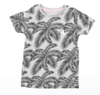 URBN DEPT  Girls Grey Floral  Basic T-Shirt Size 4 Years