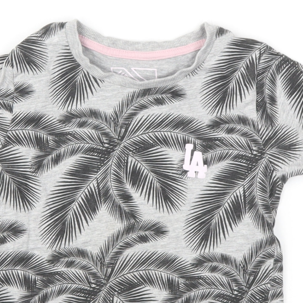 URBN DEPT  Girls Grey Floral  Basic T-Shirt Size 4 Years