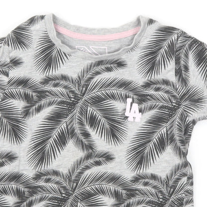 URBN DEPT  Girls Grey Floral  Basic T-Shirt Size 4 Years