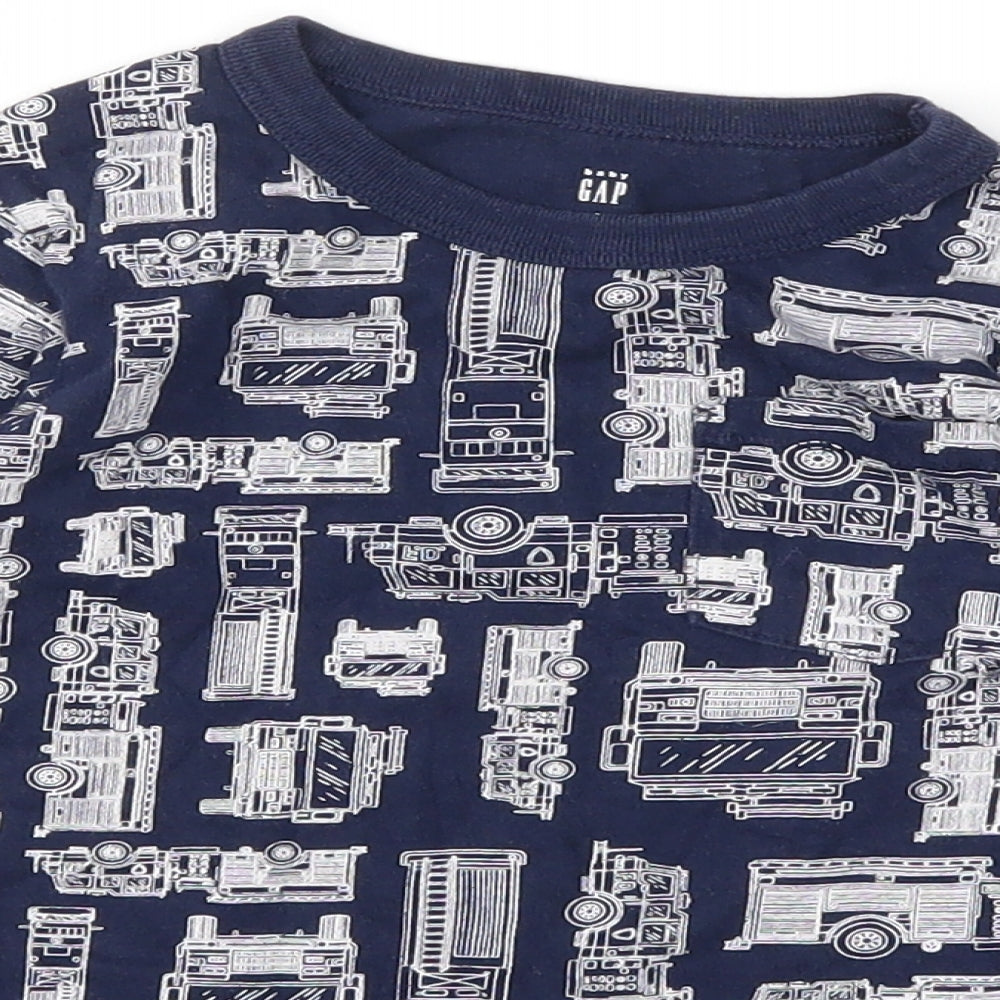 Gap Boys Blue Animal Print  Basic T-Shirt Size 3 Years