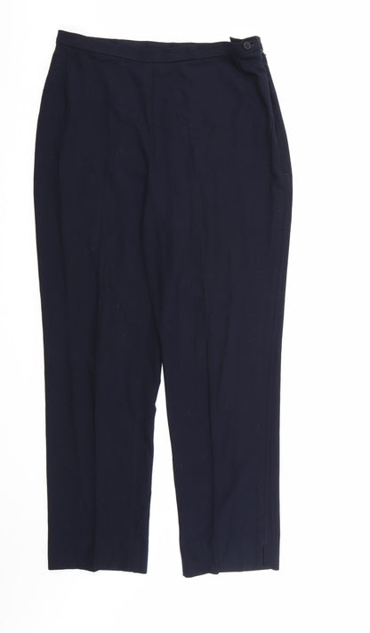Womens UK Size 14 Marks and Spencer Regular Fit Dress Pants Blue Trousers