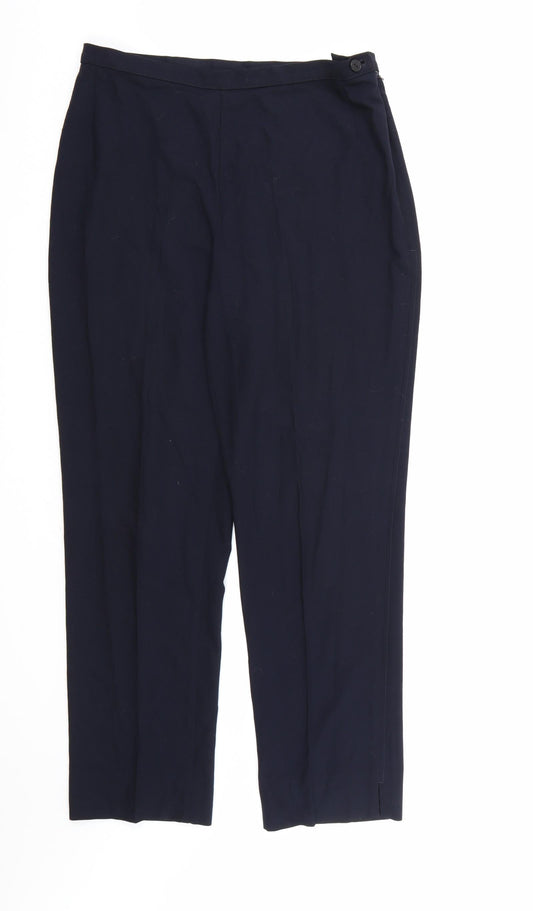 Womens UK Size 14 Marks and Spencer Regular Fit Dress Pants Blue Trousers