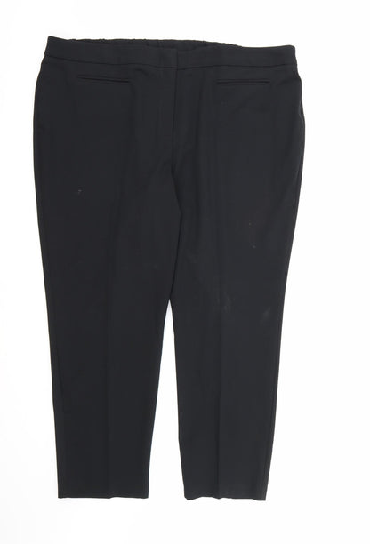 Womens UK Size 22 Bonmarché Regular Fit Dress Pants Black Trousers