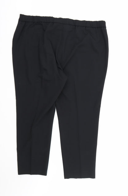 Womens UK Size 22 Bonmarché Regular Fit Dress Pants Black Trousers