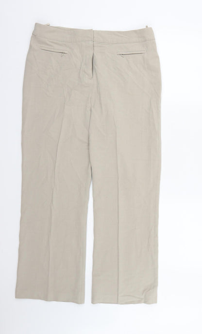 Mia Moda Womens Green  Rayon Dress Pants Trousers Size 14 L28 in