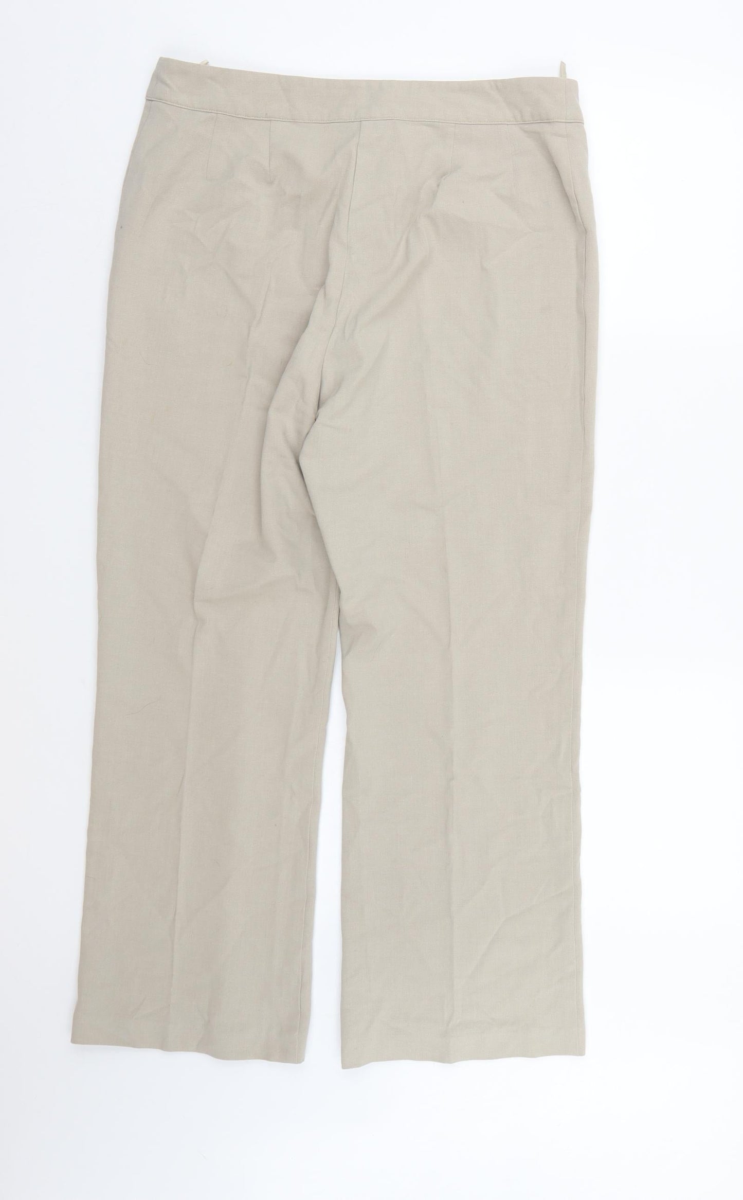 Mia Moda Womens Green  Rayon Dress Pants Trousers Size 14 L28 in