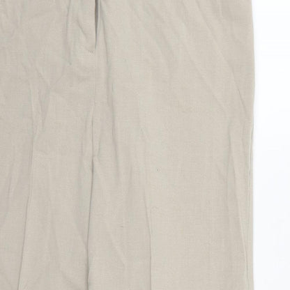 Mia Moda Womens Green  Rayon Dress Pants Trousers Size 14 L28 in