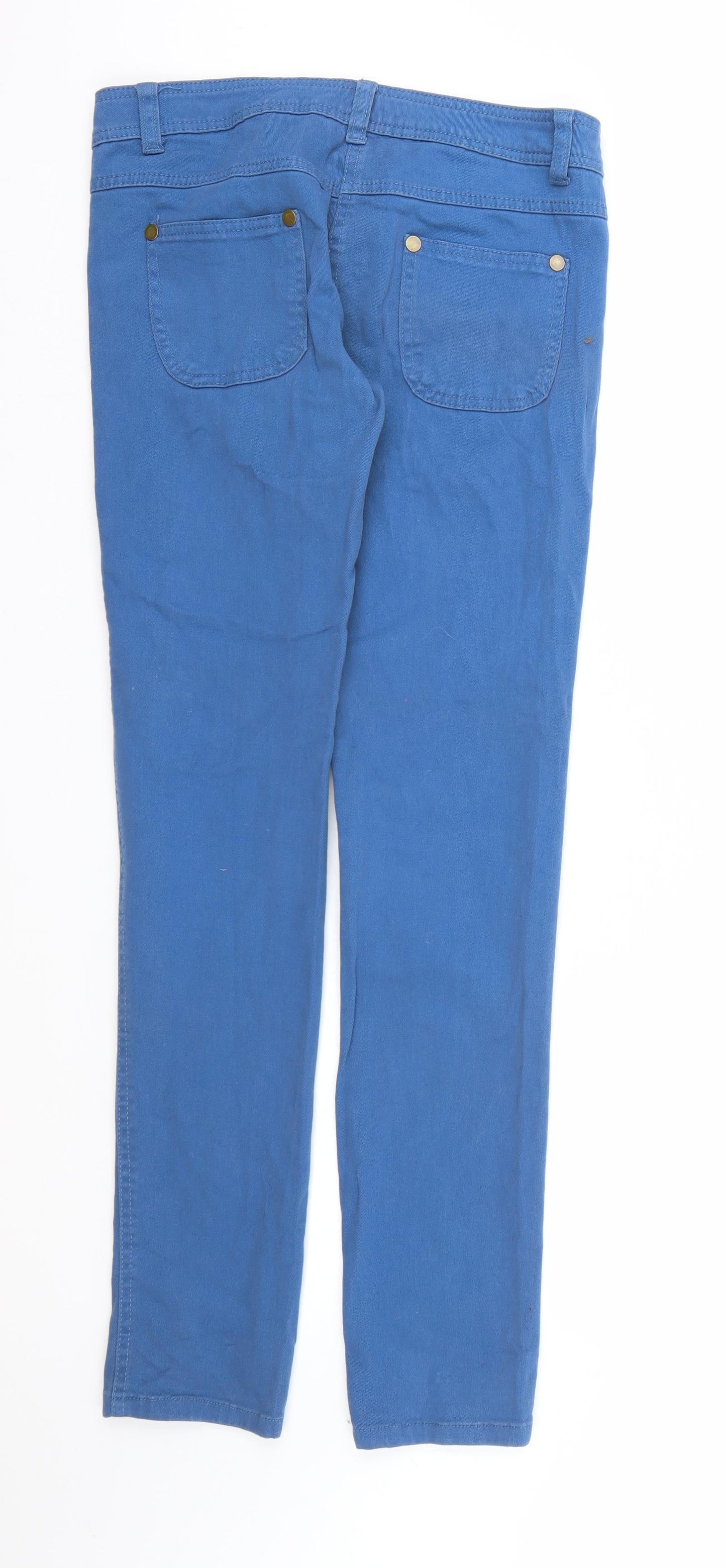 Denim & Co. Womens Blue  Denim Straight Jeans Size 10 L32 in