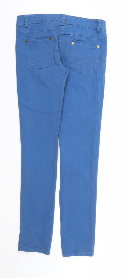 Denim & Co. Womens Blue  Denim Straight Jeans Size 10 L32 in