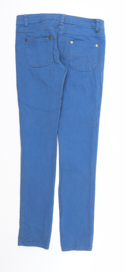 Denim & Co. Womens Blue  Denim Straight Jeans Size 10 L32 in