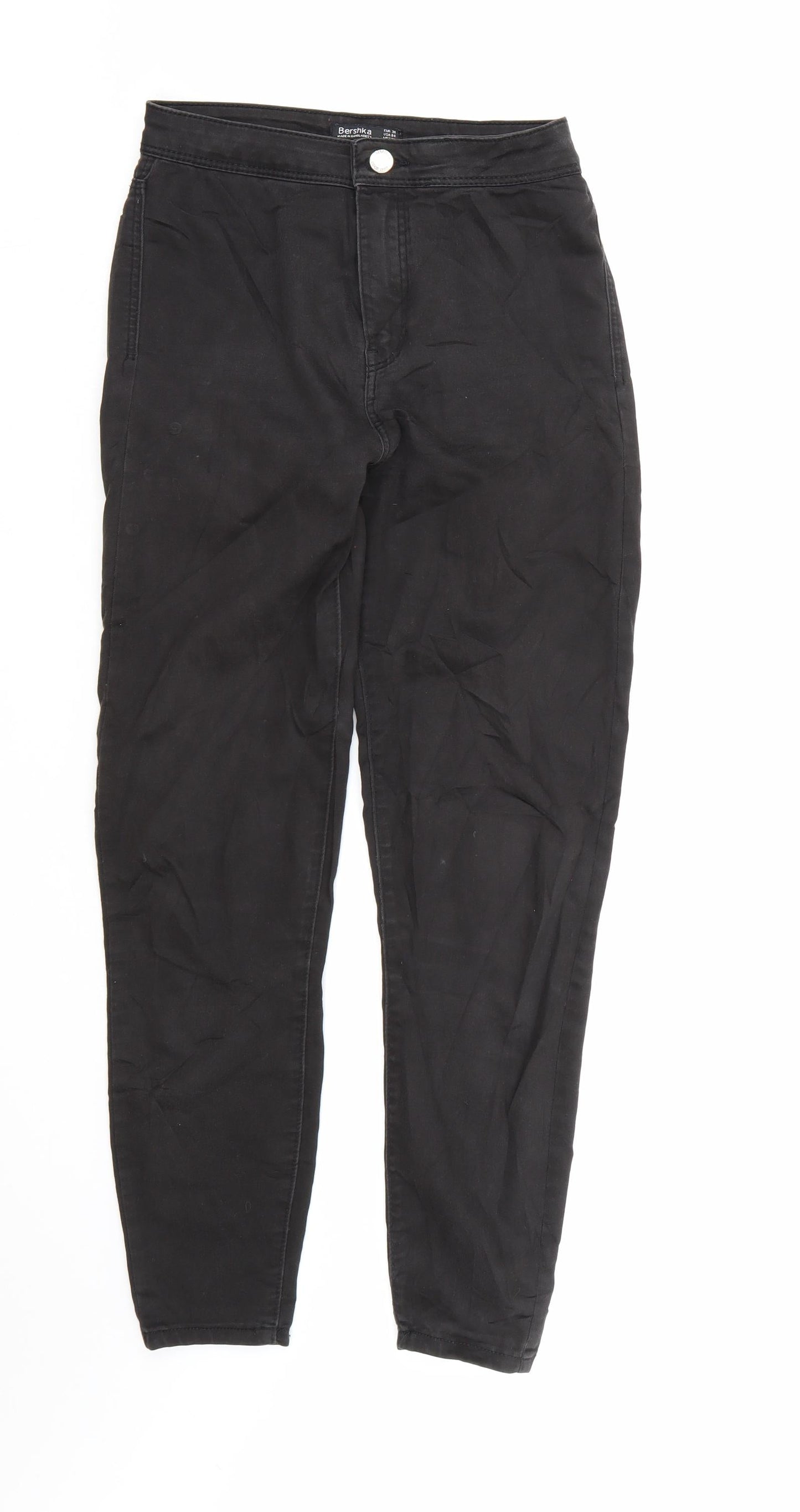 Bershka Womens Black  Denim Skinny Jeans Size 8 L28 in