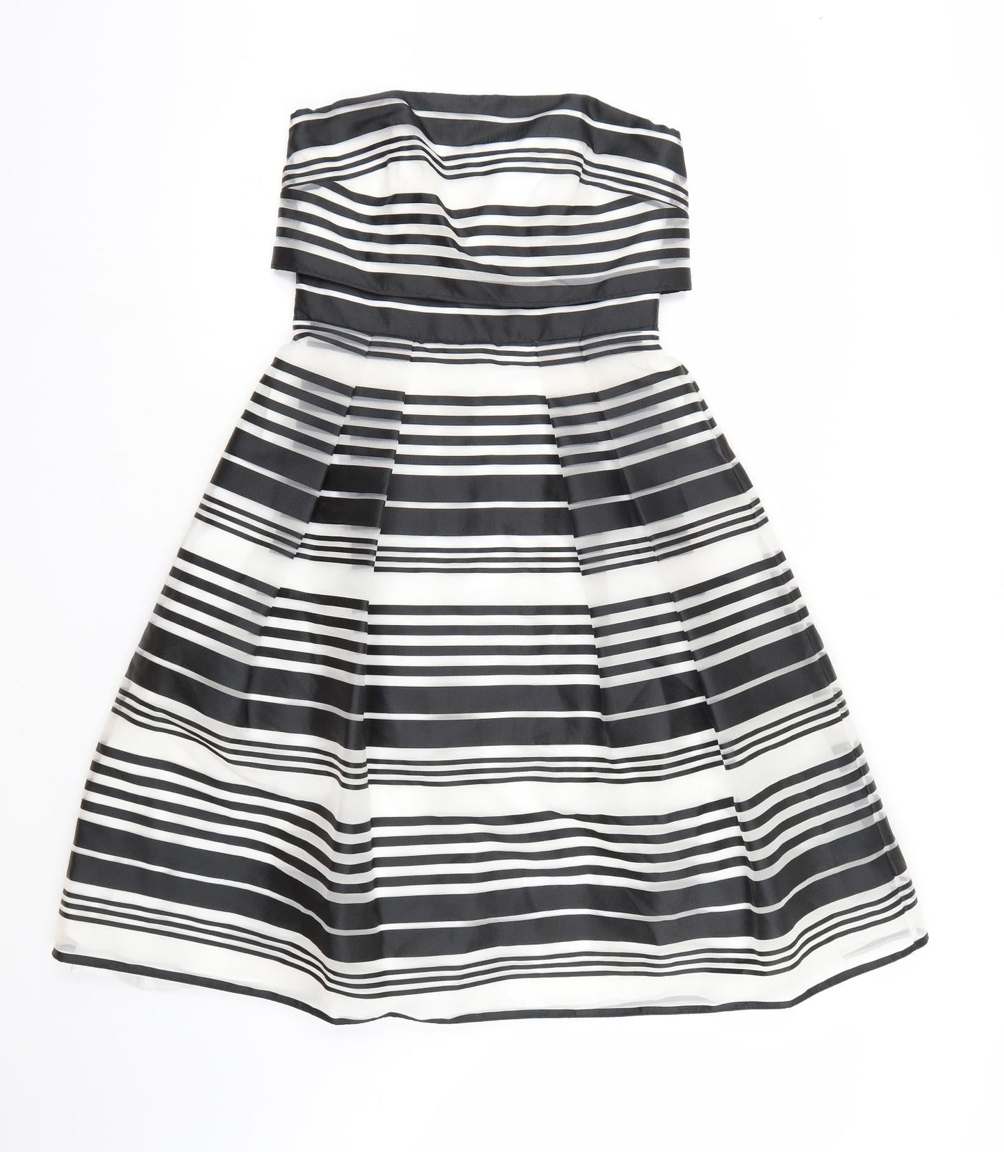 Coast Womens White Striped  A-Line  Size 10