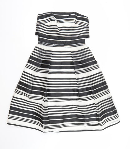 Coast Womens White Striped  A-Line  Size 10