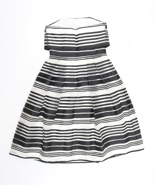 Coast Womens White Striped  A-Line  Size 10
