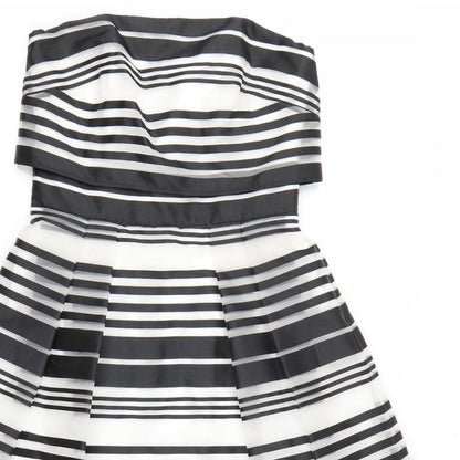 Coast Womens White Striped  A-Line  Size 10