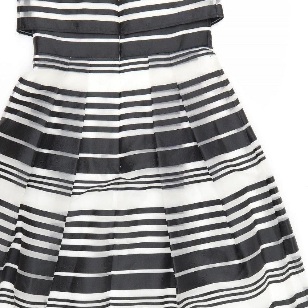 Coast Womens White Striped  A-Line  Size 10