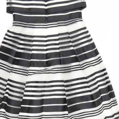 Coast Womens White Striped  A-Line  Size 10