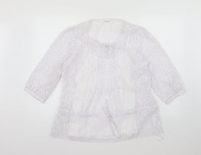 Womens UK Size 14 Damart White Basic Blouse