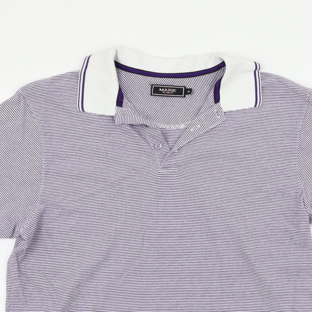 Womens UK Size M Maine Blue Basic Polo