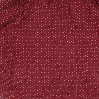 Mens UK Size 17 Cedar Wood State Red  Button-Up Long Sleeve Casual Shirt