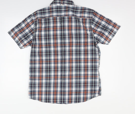 tu  Womens White Check  Basic Button-Up Size M