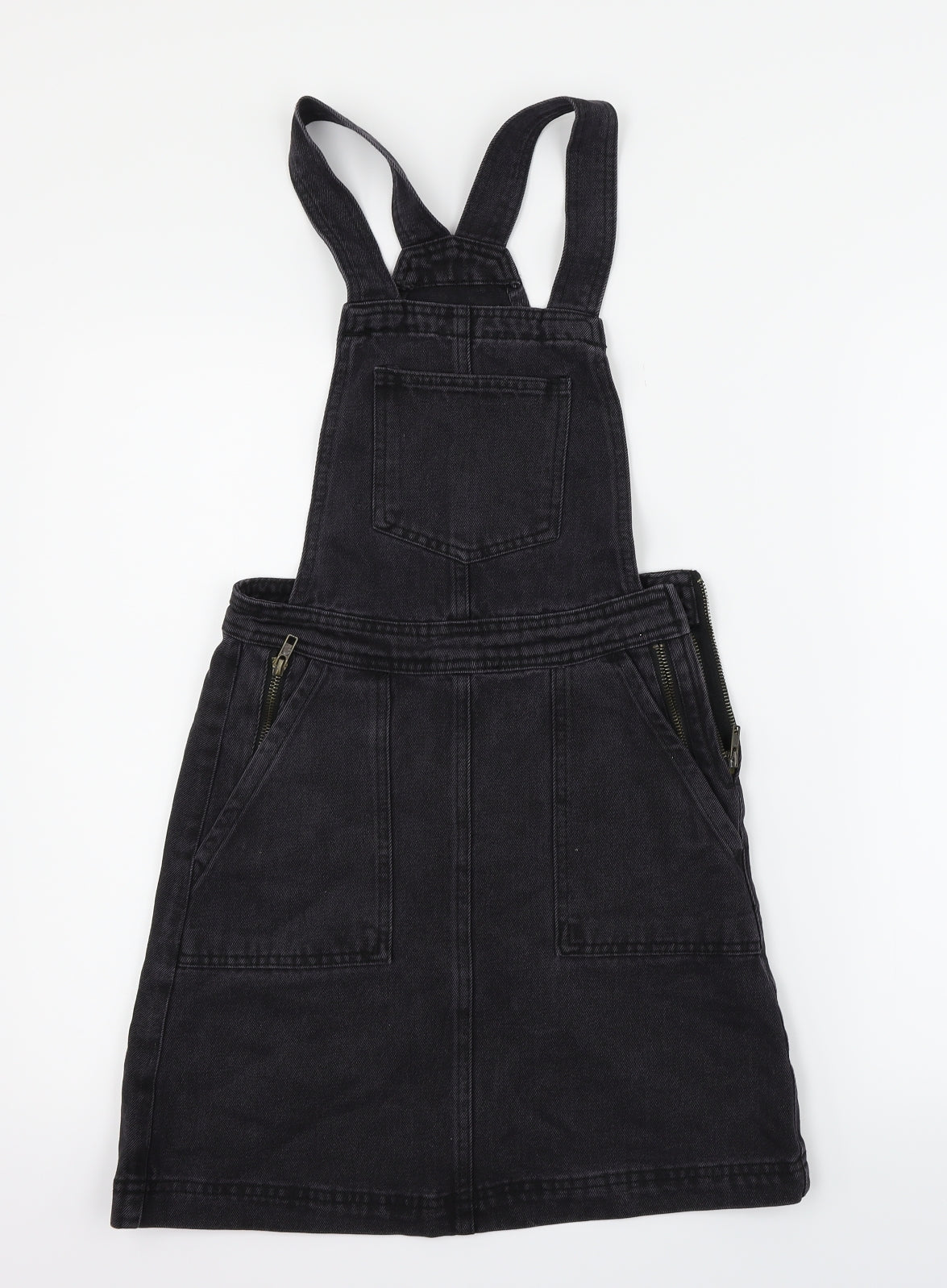 Denim & Co. Womens Black   Dungaree One-Piece Size 4 L27 in