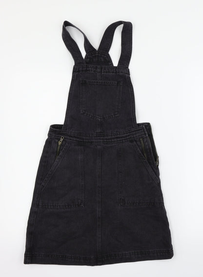 Denim & Co. Womens Black   Dungaree One-Piece Size 4 L27 in