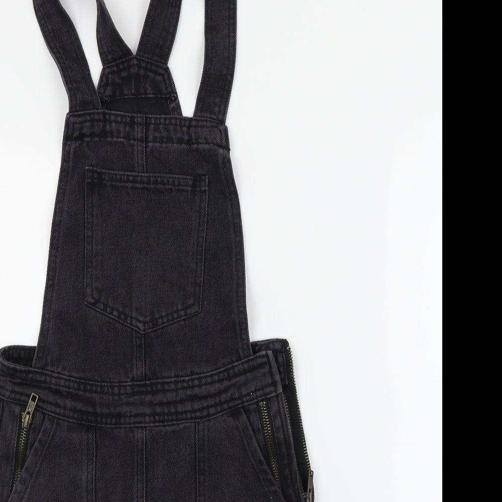 Denim & Co. Womens Black   Dungaree One-Piece Size 4 L27 in