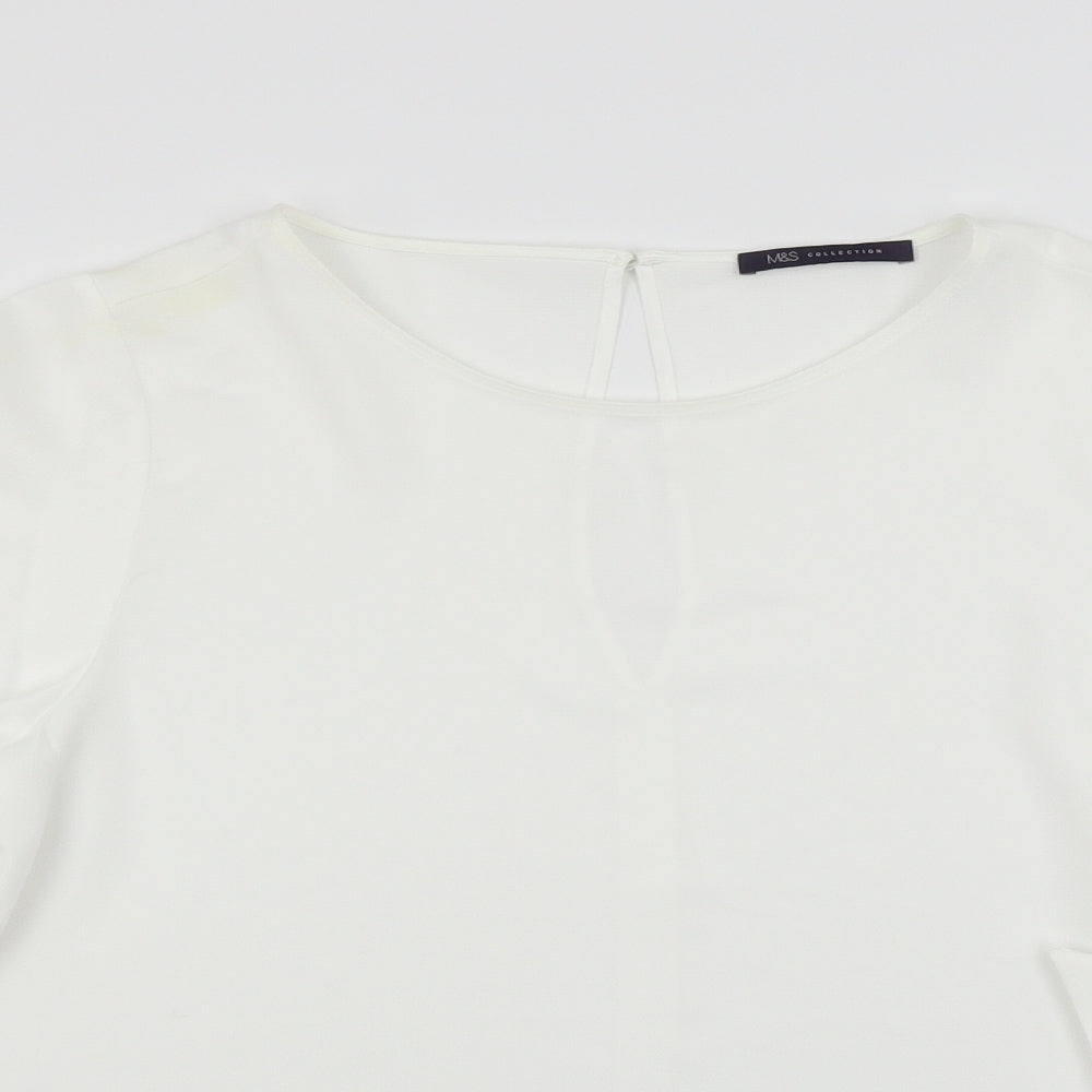 Womens UK Size 14 Marks and Spencer White Basic Blouse