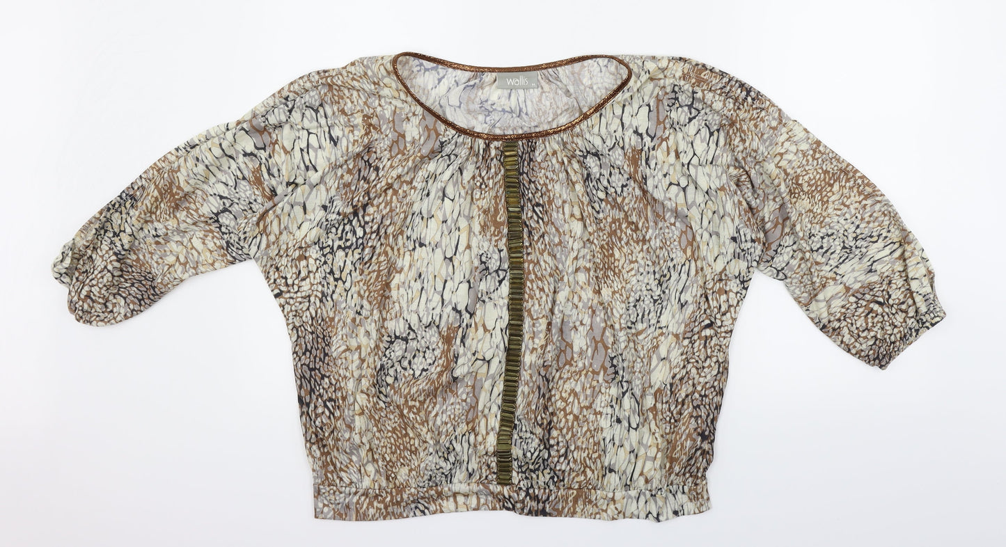 Womens UK Size M Wallis Beige Basic T-Shirt