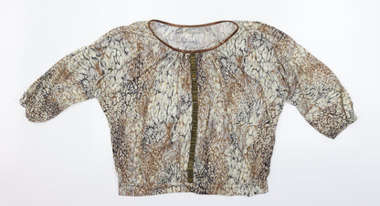 Womens UK Size M Wallis Beige Basic T-Shirt
