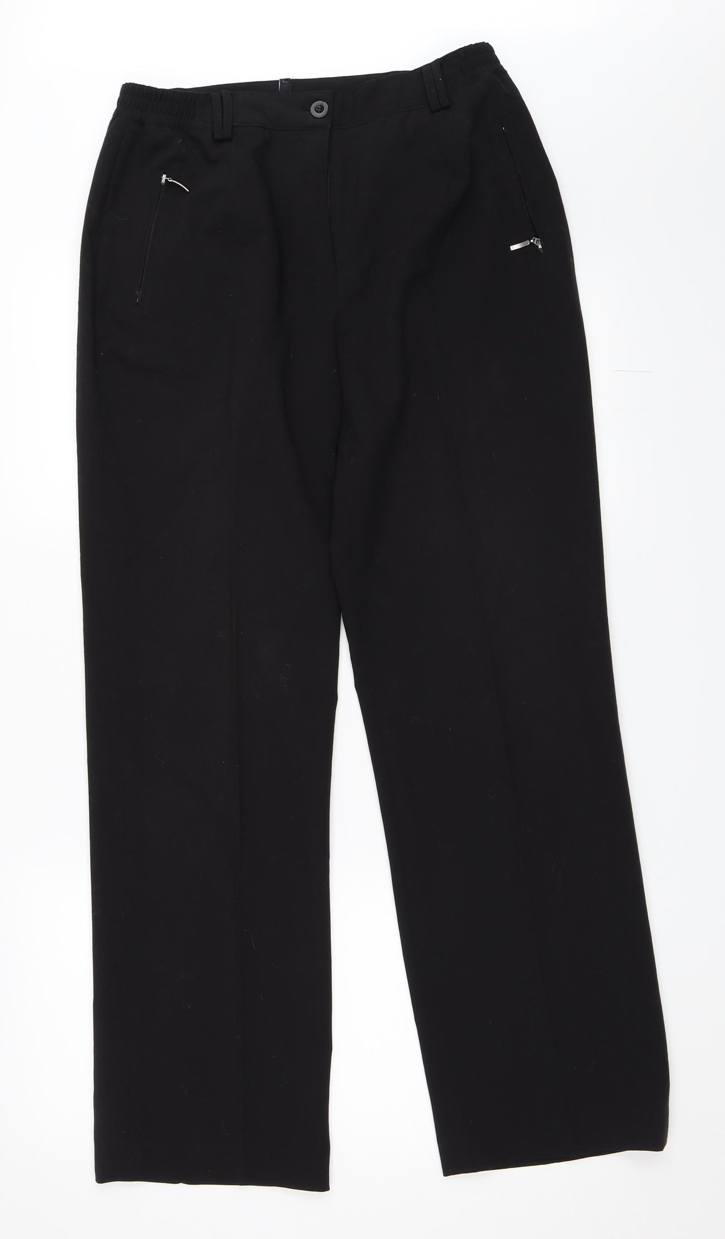 Womens UK Size 14 Oscar B Regular Fit  Black Trousers