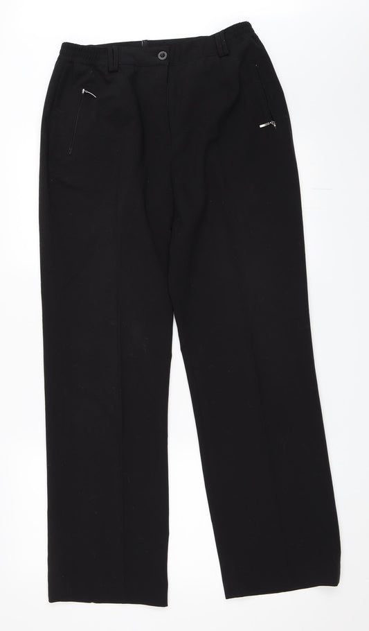 Womens UK Size 14 Oscar B Regular Fit  Black Trousers
