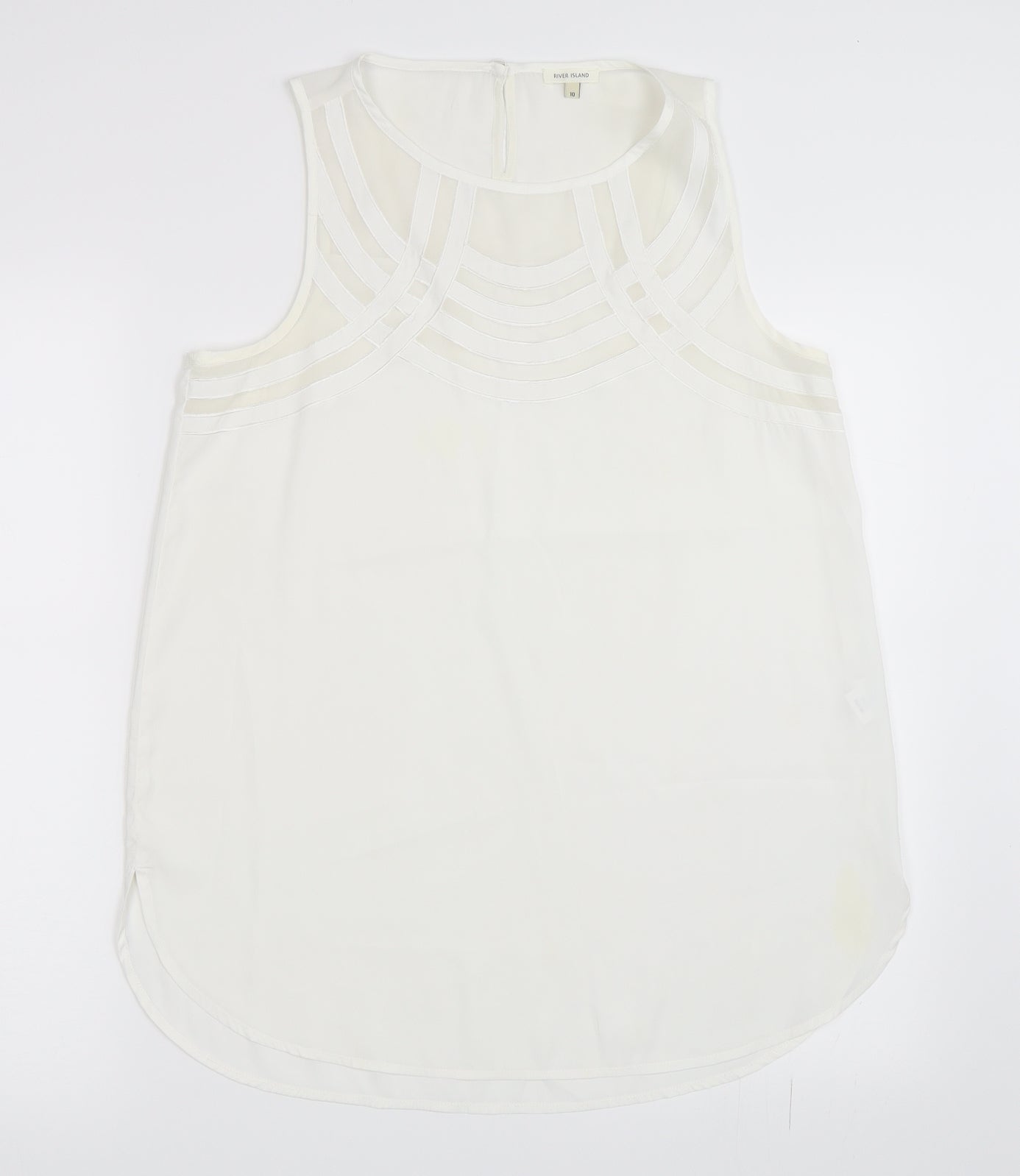 Womens UK Size 10 River Island White Basic Blouse