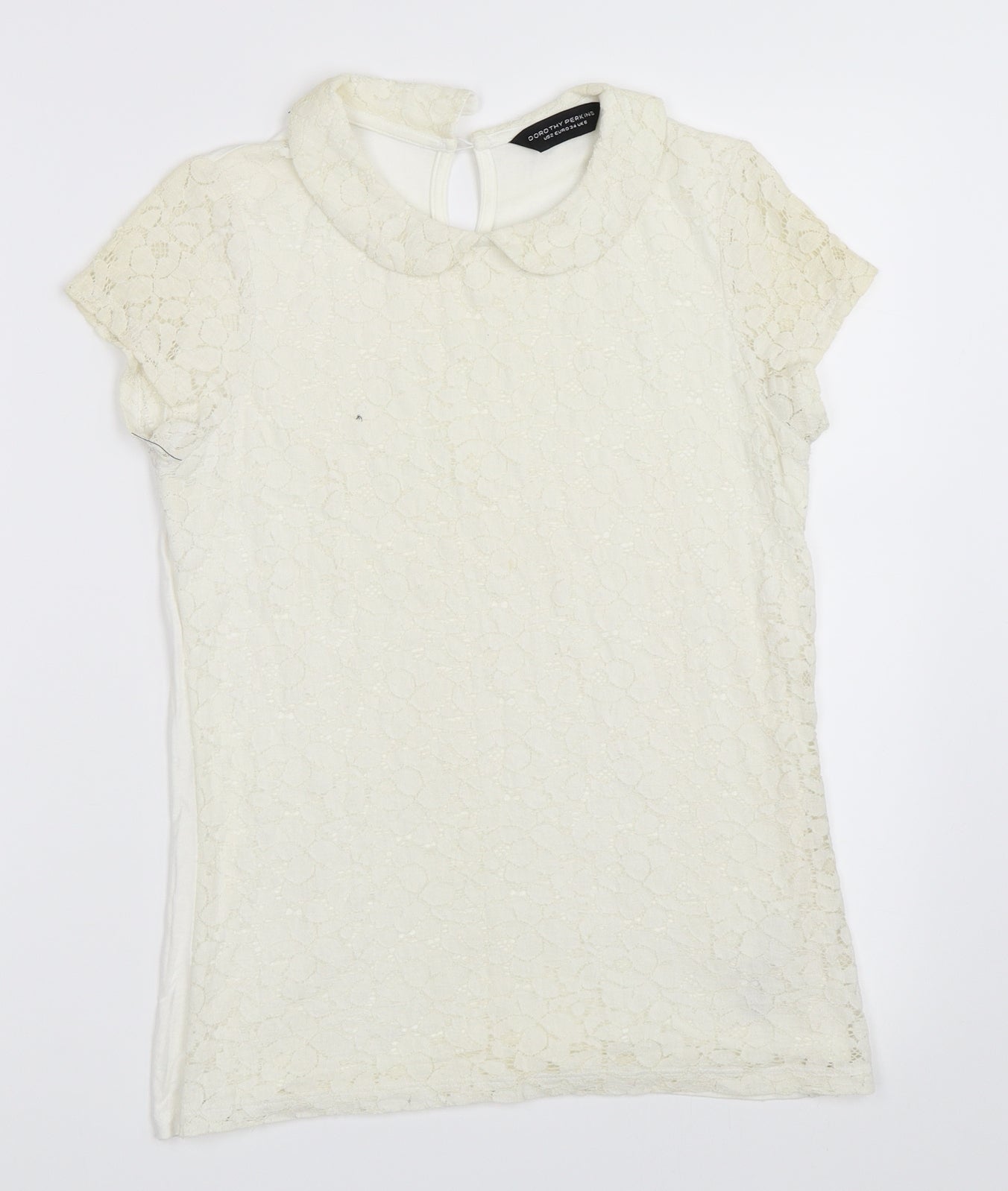 Dorothy Perkins Womens Ivory   Basic T-Shirt Size 6