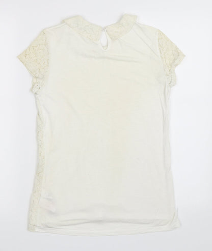 Dorothy Perkins Womens Ivory   Basic T-Shirt Size 6